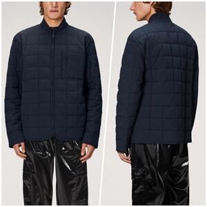 Rains Men's Puffer Jacket - Navy Blue